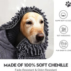 Large Soft Pet Bath Towel Quick-Drying Super Absorbent Foldable Skin-Friendly Cat Dog Bath Robe for Comfortable Cleaning
