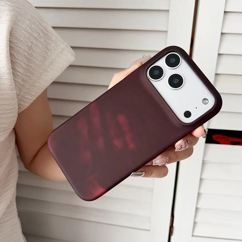 Thermal Sensor Color Change Phone Case for iPhone 17 Pro Max Air 17ProMax 17Pro Cover Magical Physical Shockproof Shell Fundas