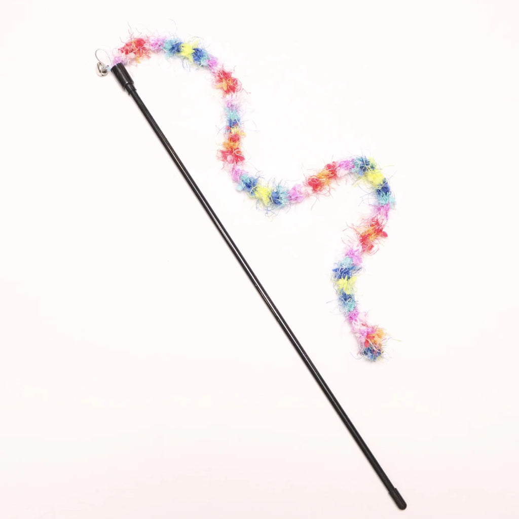 2/3/4pcs Colorful Striped Plush Rope Cat Teasing Stick Toy Knitting Wool Pet Toys