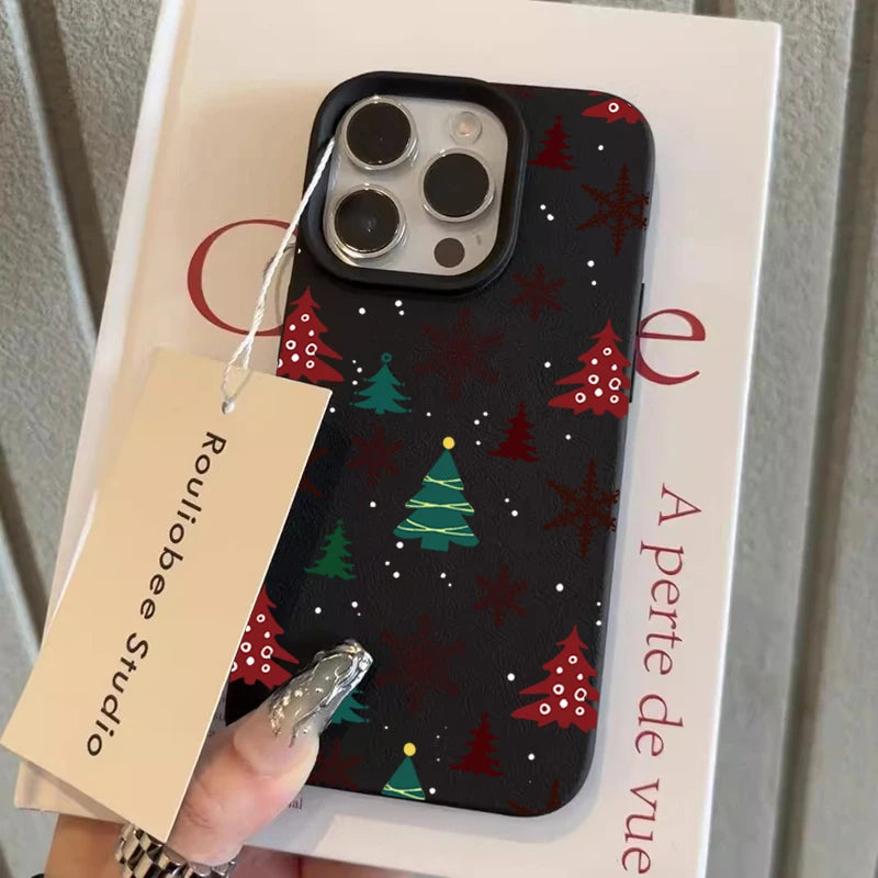 Shockproof Soft Cover Christmas Tree Snowflake Pattern Phone Case For iPhone 17 16 15 14 13 12 11 17 Pro Max Air XSMax XS XR X