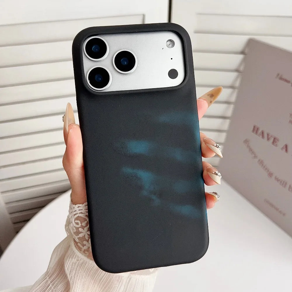 Thermal Sensor Color Change Phone Case for iPhone 17 Pro Max Air 17ProMax 17Pro Cover Magical Physical Shockproof Shell Fundas
