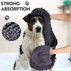 Large Soft Pet Bath Towel Quick-Drying Super Absorbent Foldable Skin-Friendly Cat Dog Bath Robe for Comfortable Cleaning
