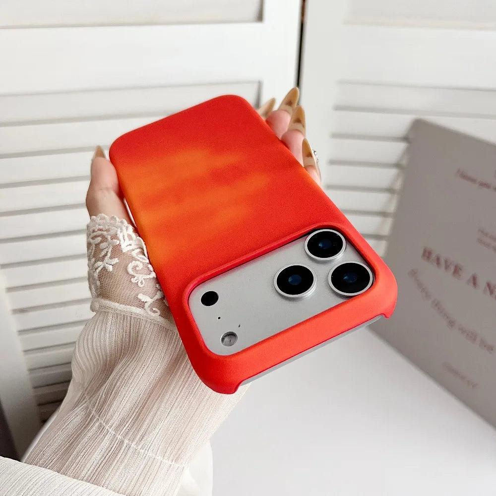 Thermal Sensor Color Change Phone Case for iPhone 17 Pro Max Air 17ProMax 17Pro Cover Magical Physical Shockproof Shell Fundas