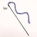 2/3/4pcs Colorful Striped Plush Rope Cat Teasing Stick Toy Knitting Wool Pet Toys