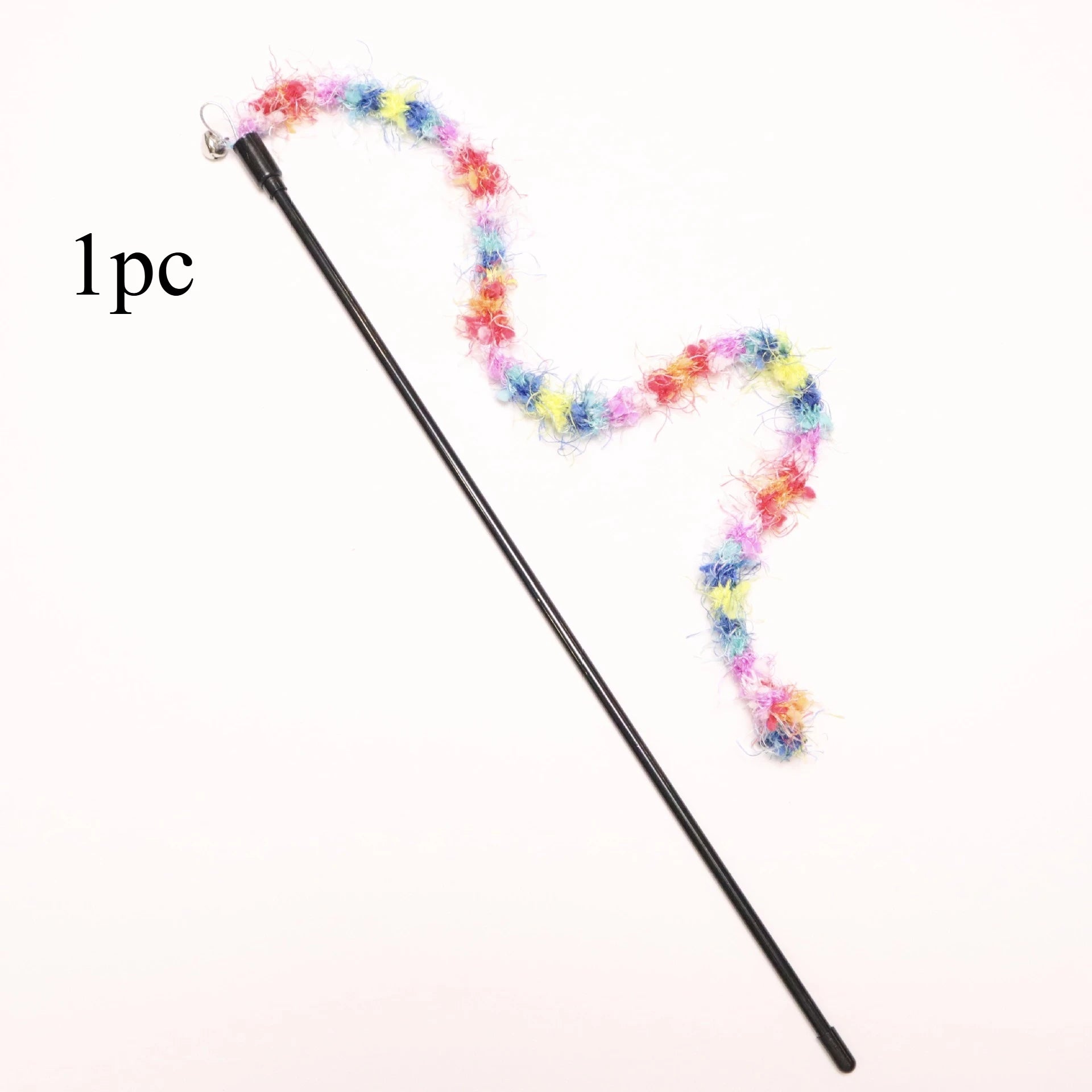 2/3/4pcs Colorful Striped Plush Rope Cat Teasing Stick Toy Knitting Wool Pet Toys