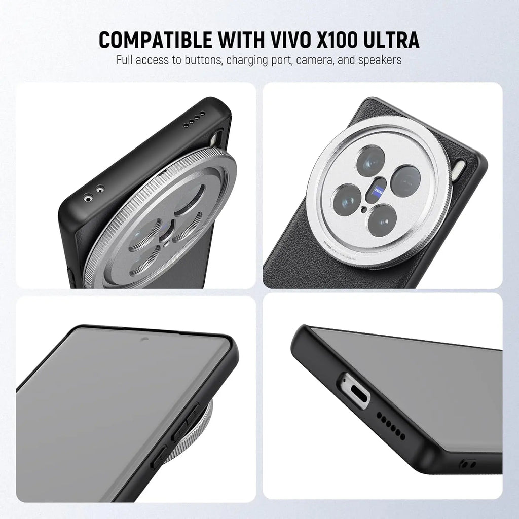 NEEWER Protective Phone Case For VIVO X200 Pro/ULTRA/X100 ULTRA Heavy Duty TPU + PC Faux Leather with 17mm Lens Mounts