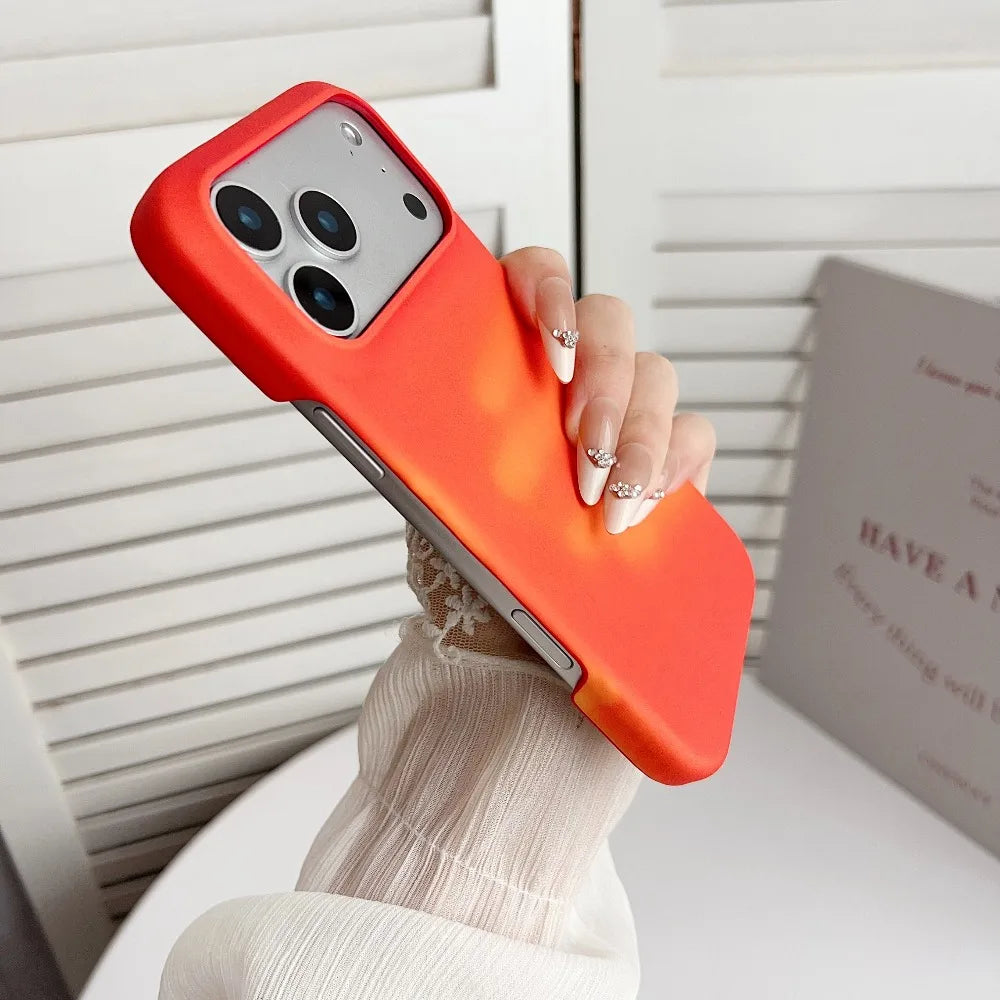 Thermal Sensor Color Change Phone Case for iPhone 17 Pro Max Air 17ProMax 17Pro Cover Magical Physical Shockproof Shell Fundas